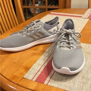 adidas Light Grey Mesh Running Sneakers